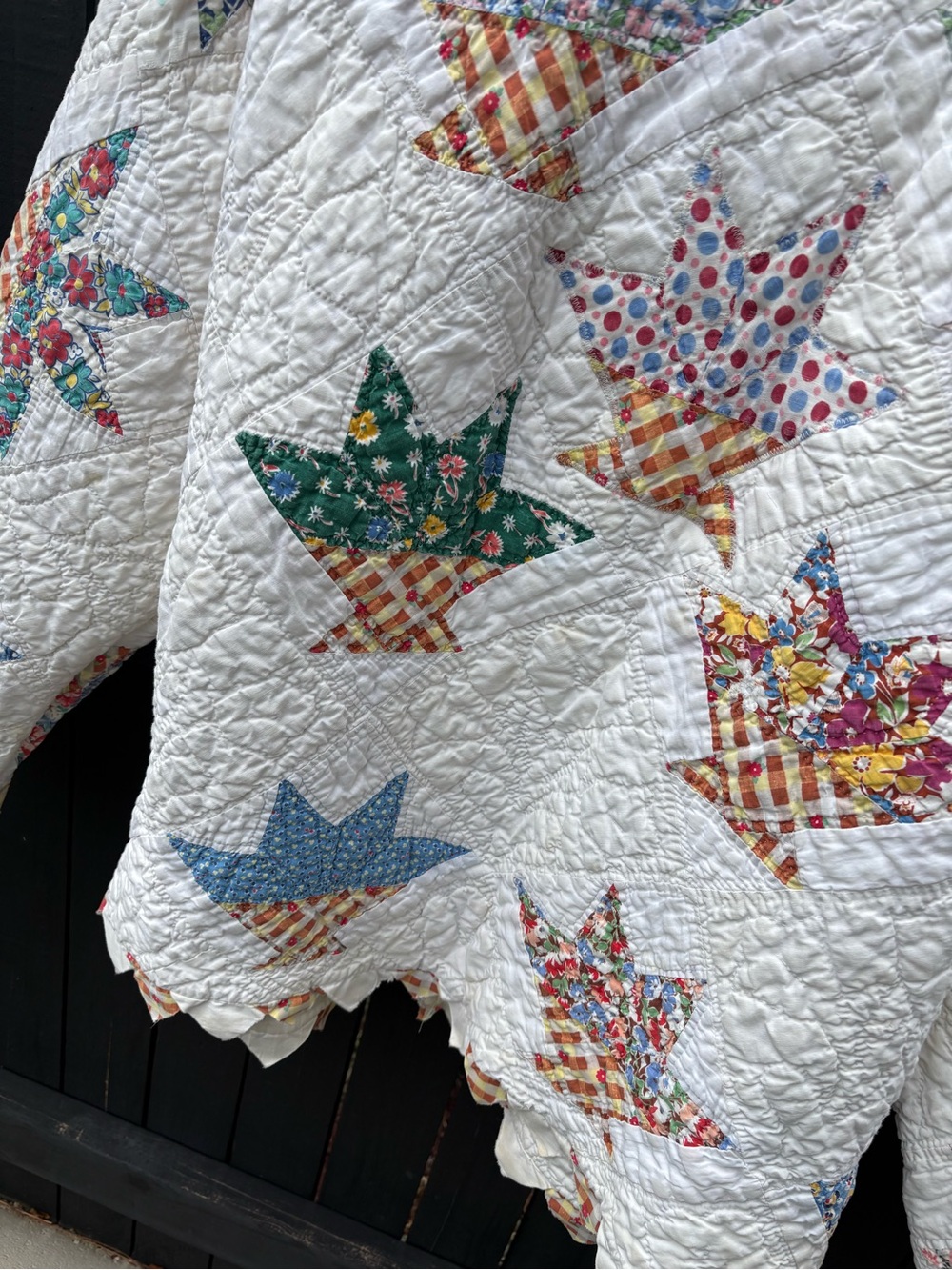 Vintage White Quilted Woman’s Hoodie - Picture 7 of 10